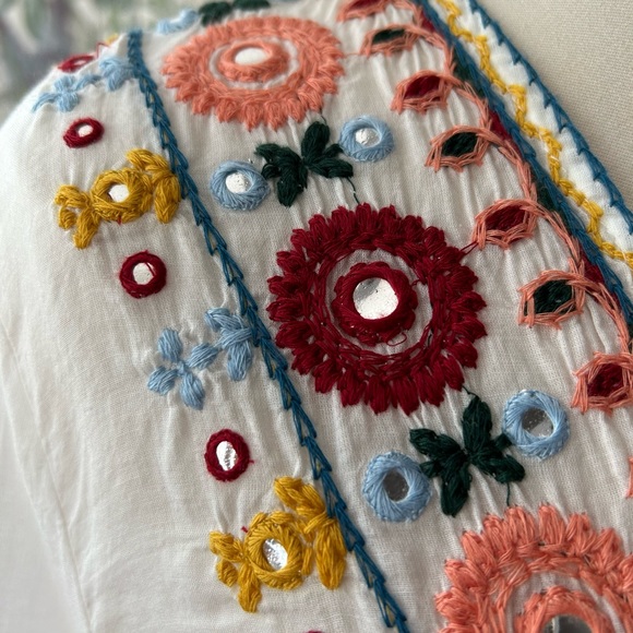 Zara embroidered blouse long sleeve size XS casual style - Picture 4 of 13